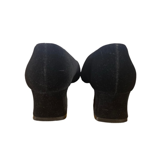 Jasmin  New York women's size 7M Black velvet square toe low block heel pumps - Picture 7 of 10